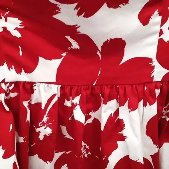 love,,,ady  Women & Junior Red & White Floral Strapless Dress Size Small - Picture 4 of 13